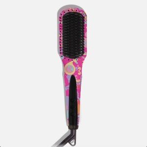 New W/o Box Amika Polished Perfection Straightening Brush, Limited Edition Pink